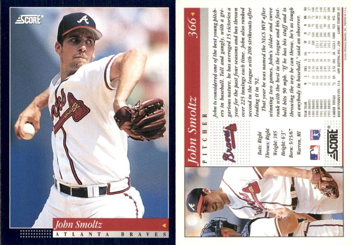 John Smoltz 1994 panini Score