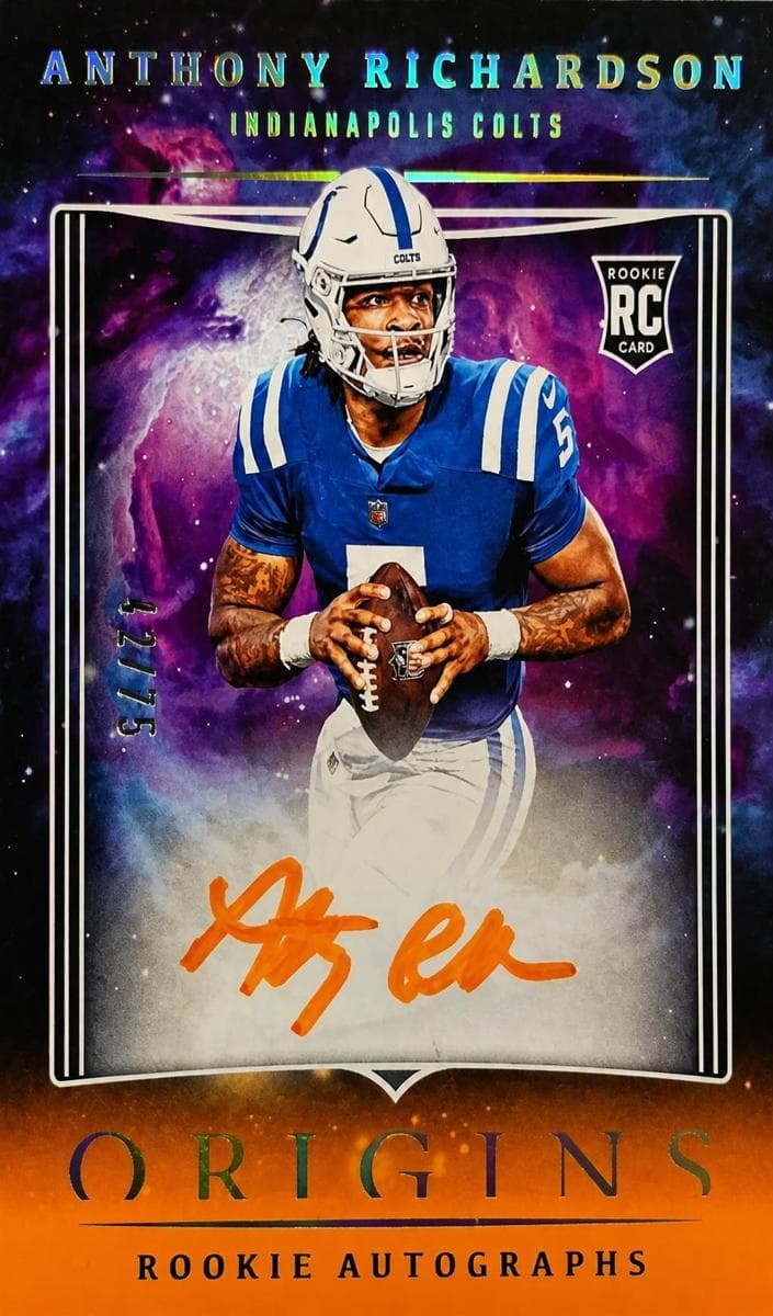 Anthony Richardson 2023 panini Origins Rookie Autographs Football Orange