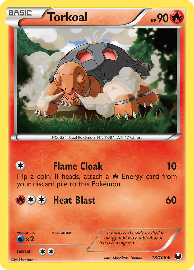 Torkoal 2012 Pokemon Dark Explorers Reverse Holo