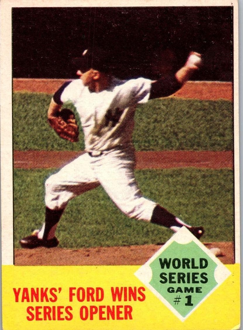 World Series Game #1: Yanks' Ford Wins Series Opener 1963 topps Topps
