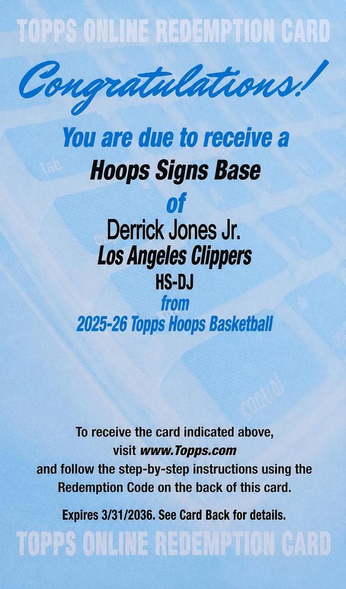 Derrick Jones Jr. 2025 panini