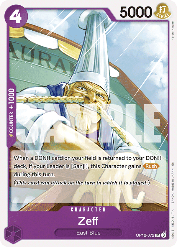 Zeff 2025 One Piece Japanese Legacy of the Master