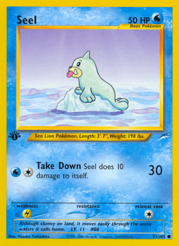 Seel 2002 Pokemon Neo Destiny