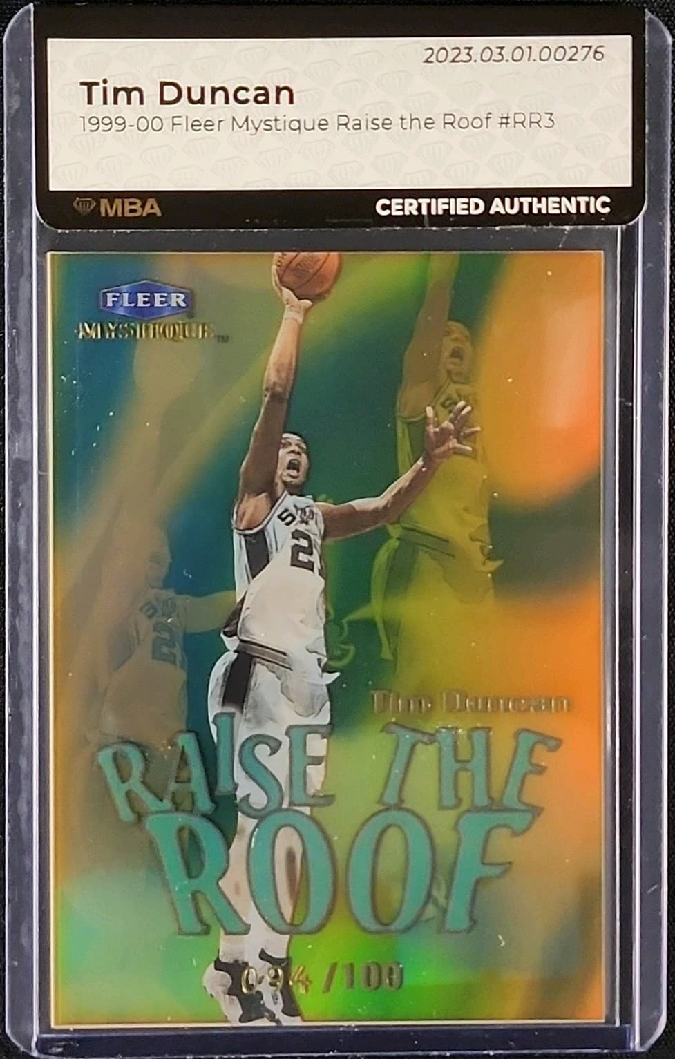 Tim Duncan 1999 fleer Mystique