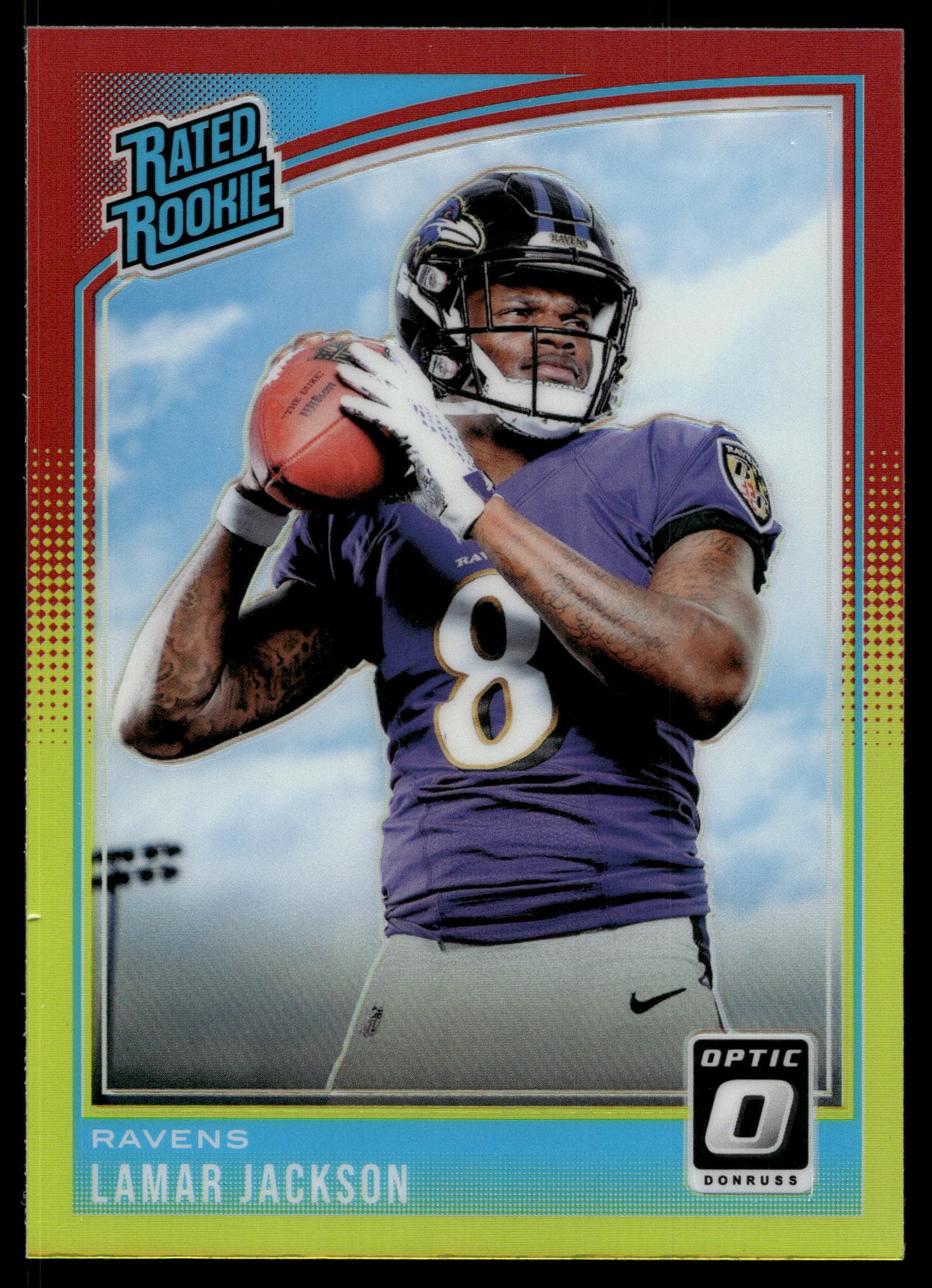 Lamar Jackson 2018 Donruss Optic auto card