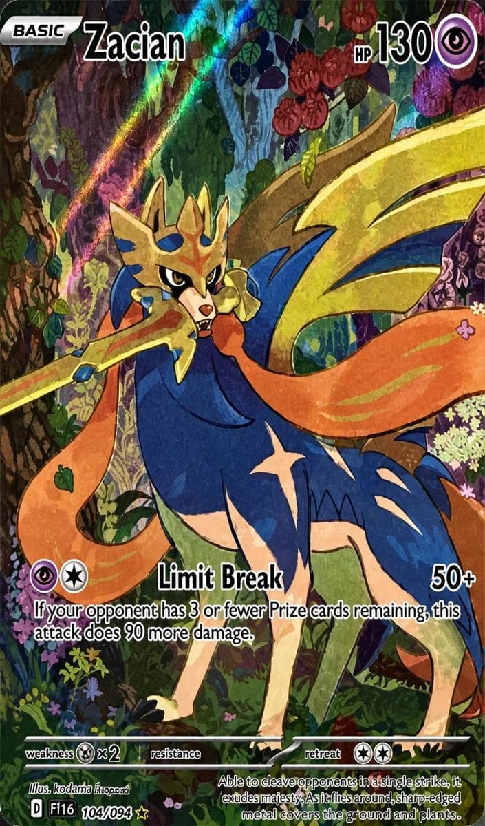 Zacian trading card