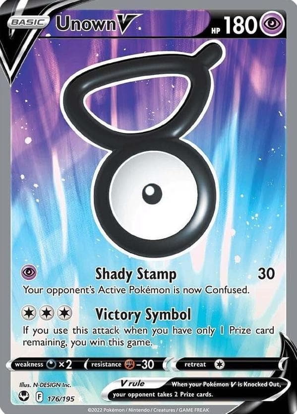 Unown V trading card