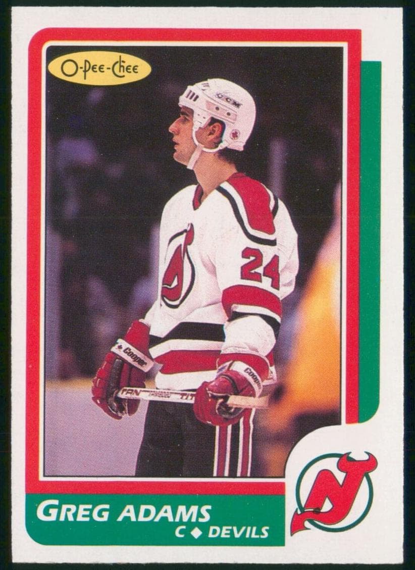 Greg Adams 1986 topps