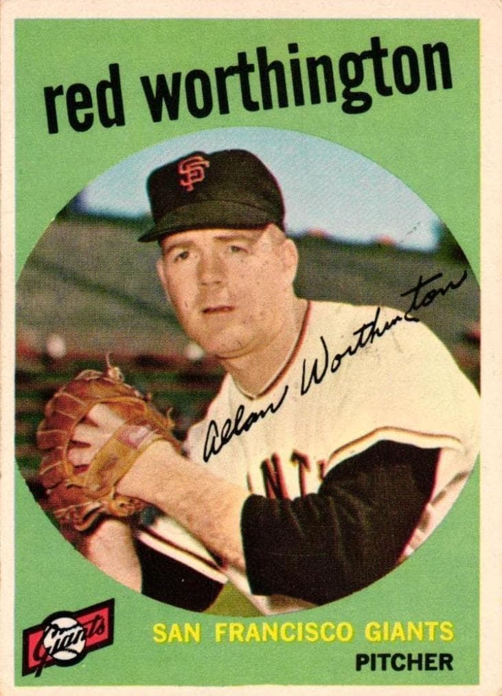 Red Worthington 1959 topps Topps