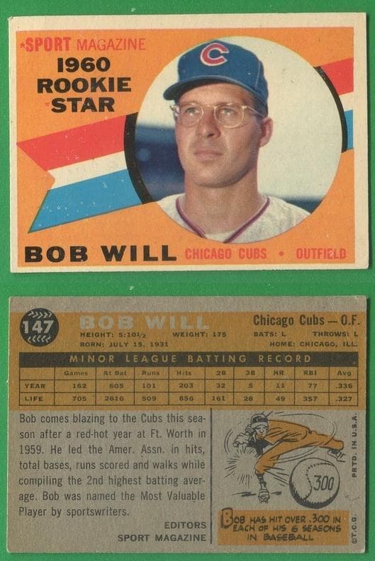 Bob Will 1960 topps Topps