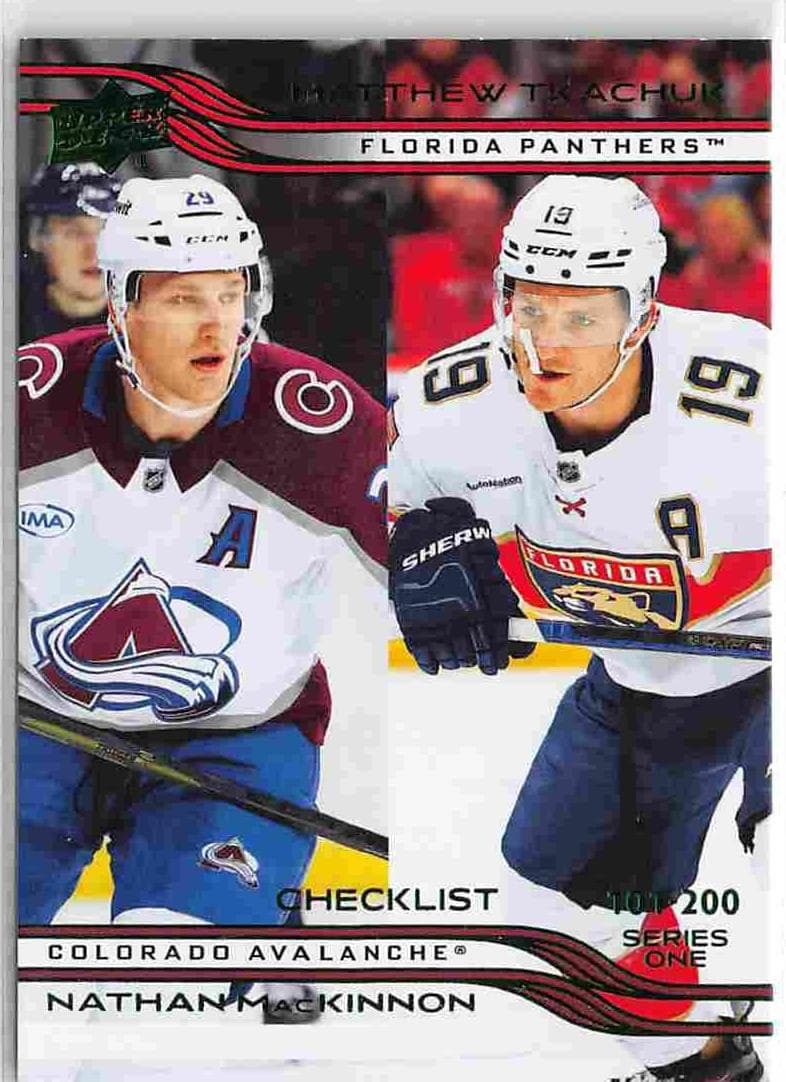 Nathan MacKinnon / Matthew Tkachuk trading card