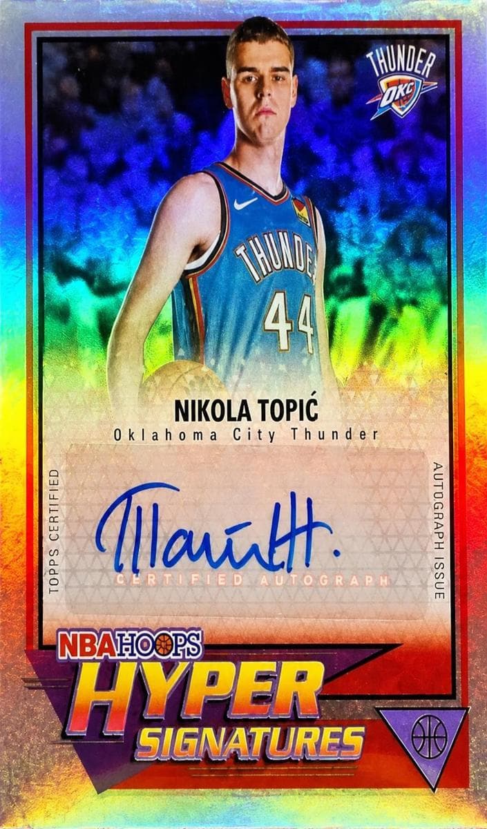 Nikola Topic 2025 topps Nba Hoops Hyper Signatures Basketball Light Burst Green