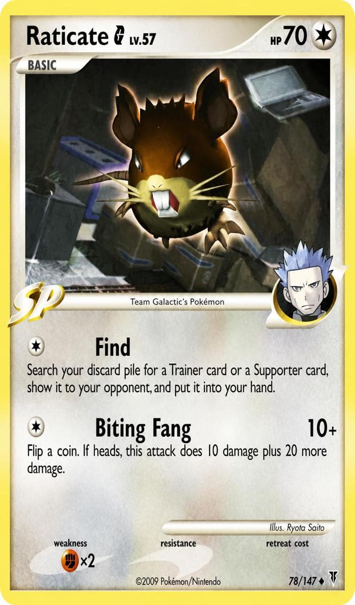 Raticate G trading card