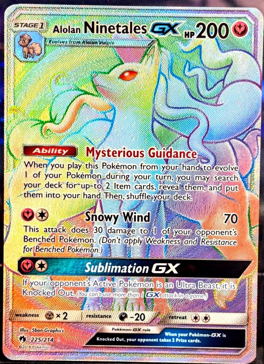 Alolan Ninetales-GX trading card