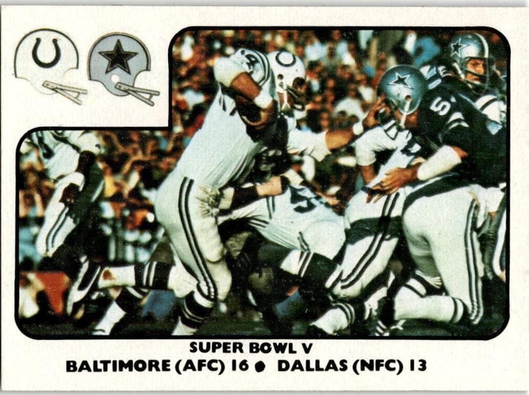 Super Bowl V 1977 fleer