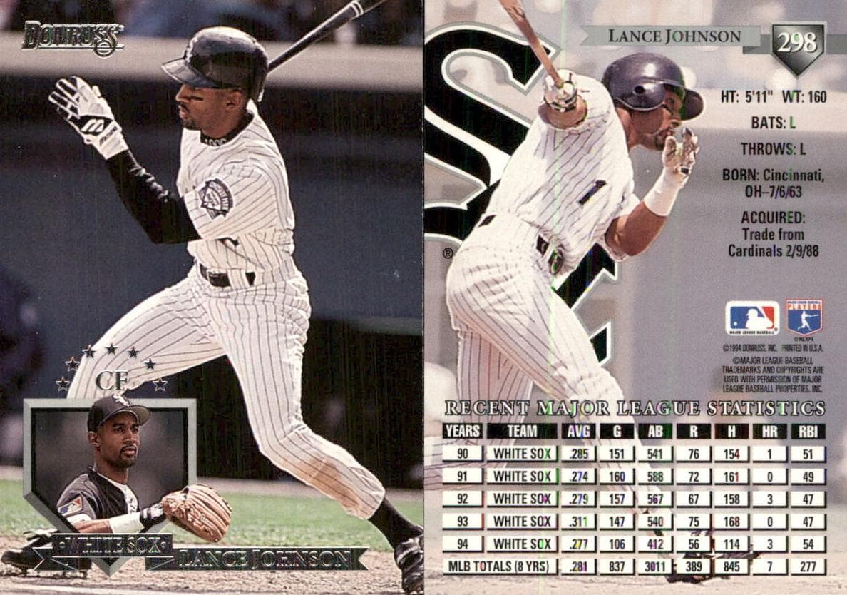 Lance Johnson 1995 panini Donruss