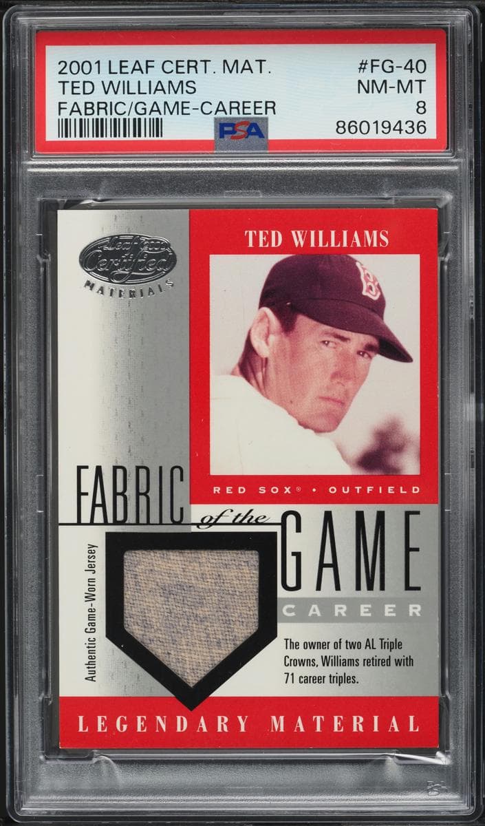 Ted Williams 2001 leaf Leaf Certified Materials
