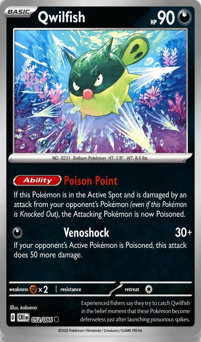 Qwilfish trading card