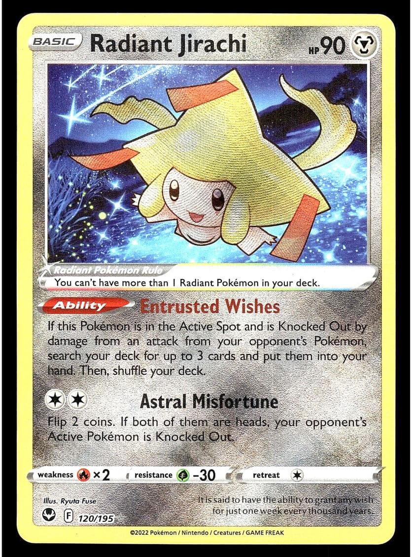 Radiant Jirachi trading card