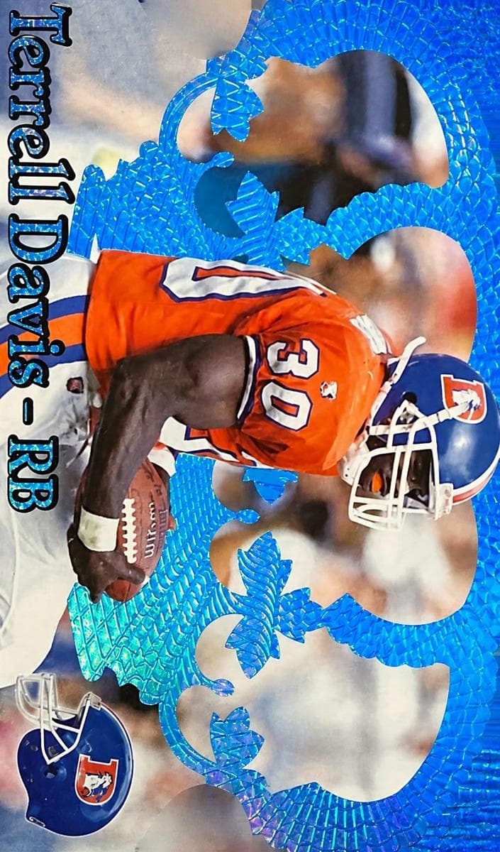 Terrell Davis 1995 unknown Pacific Crown Royale Football Blue Holofoil