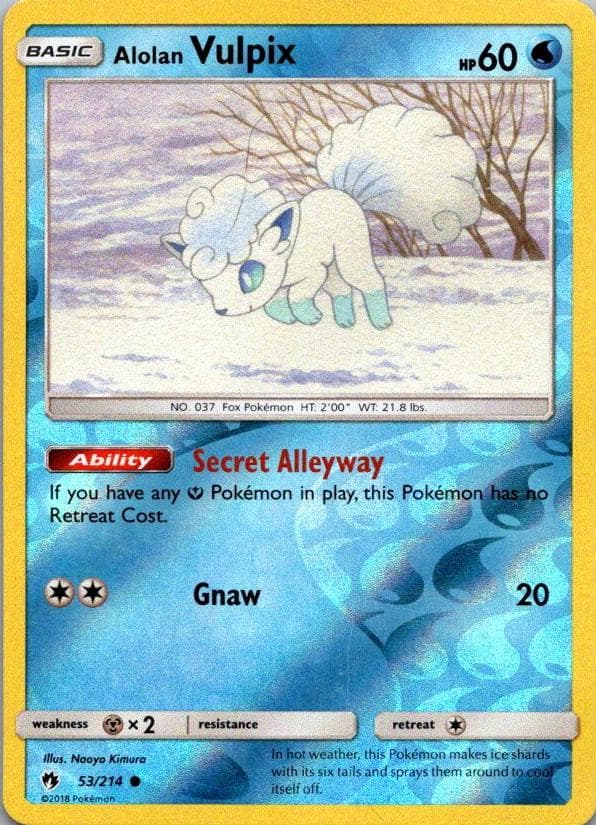 Alolan Vulpix trading card