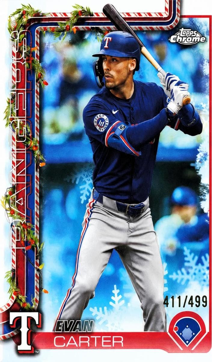 Evan Carter 2025 topps Holiday