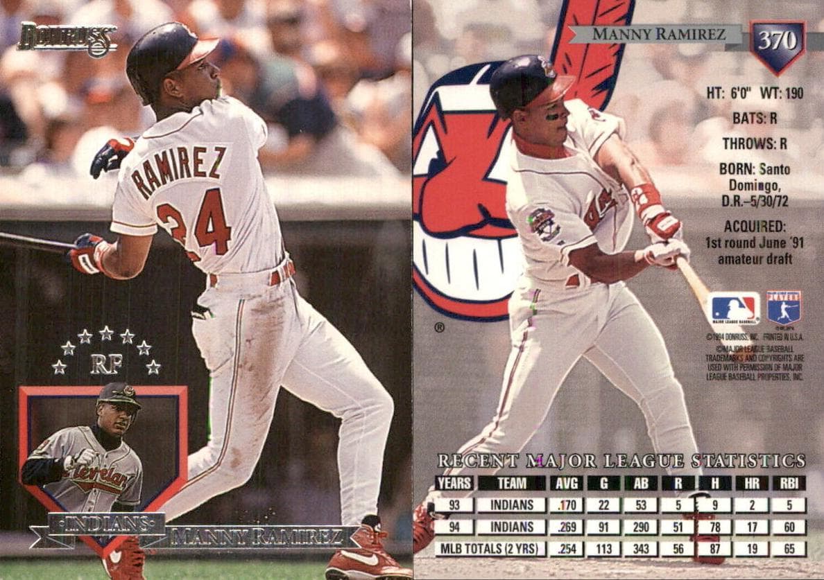 Manny Ramirez 1995 panini Donruss