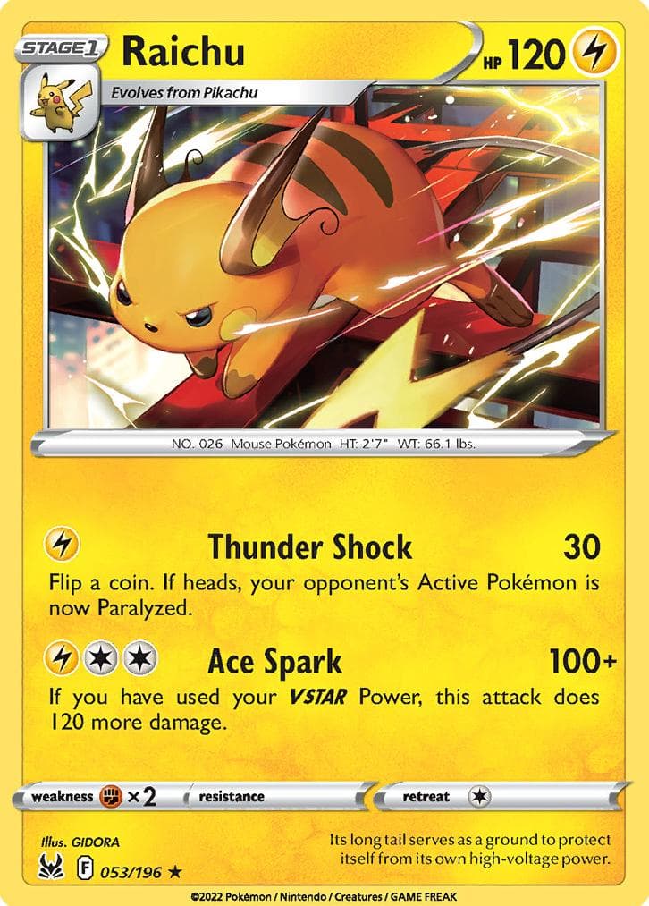 Raichu trading card