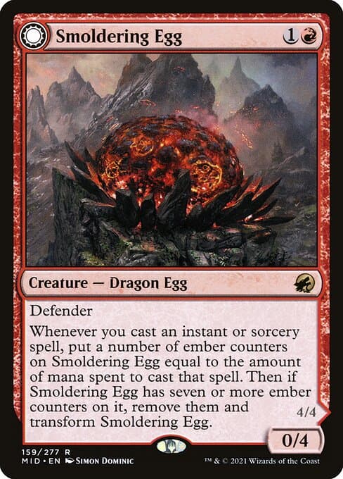 Smoldering Egg & Ashmouth Dragon #159