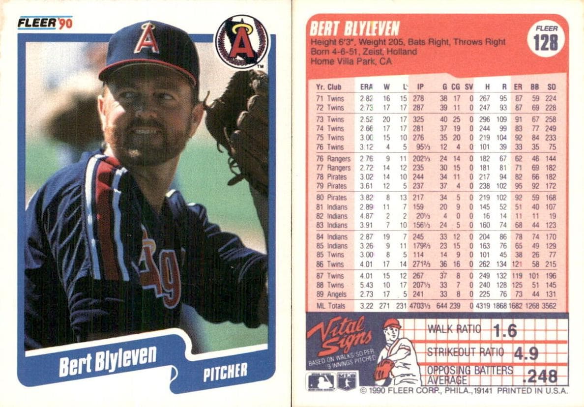 Bert Blyleven 1990 fleer Fleer