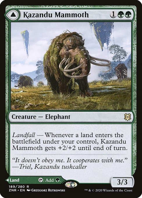 Kazandu Mammoth & Kazandu Valley 2020 Magic: The Gathering Zendikar Rising
