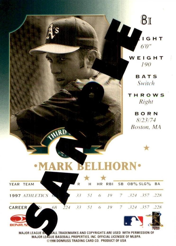 Mark Bellhorn 1998 leaf Leaf