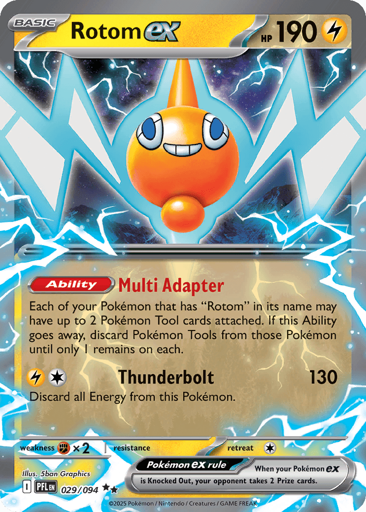 Rotom Ex 2025 Pokemon Phantasmal Flames Cosmos Holo