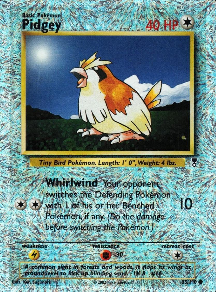 Pidgey trading card