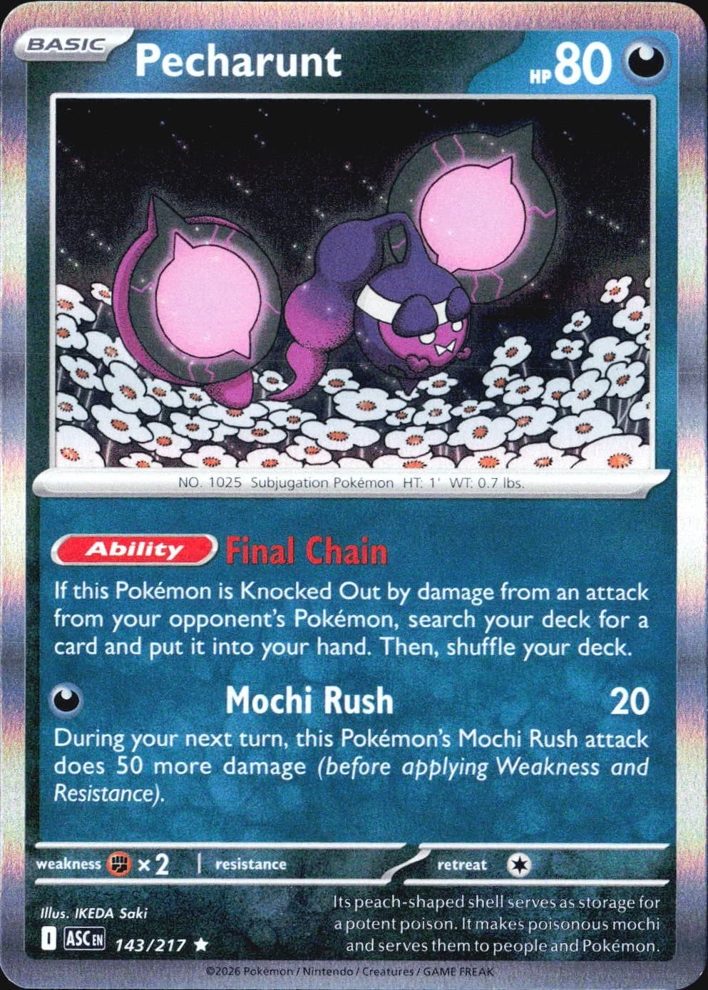 Pecharunt trading card