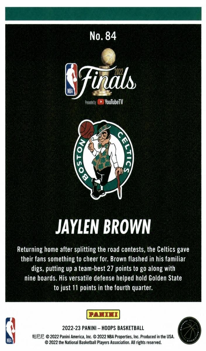 Jaylen Brown 2022 panini Hoops
