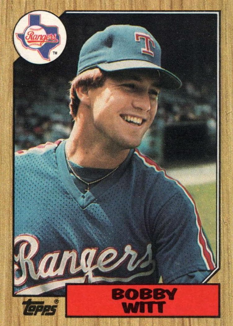 Bobby Witt 1987 Topps rookie card