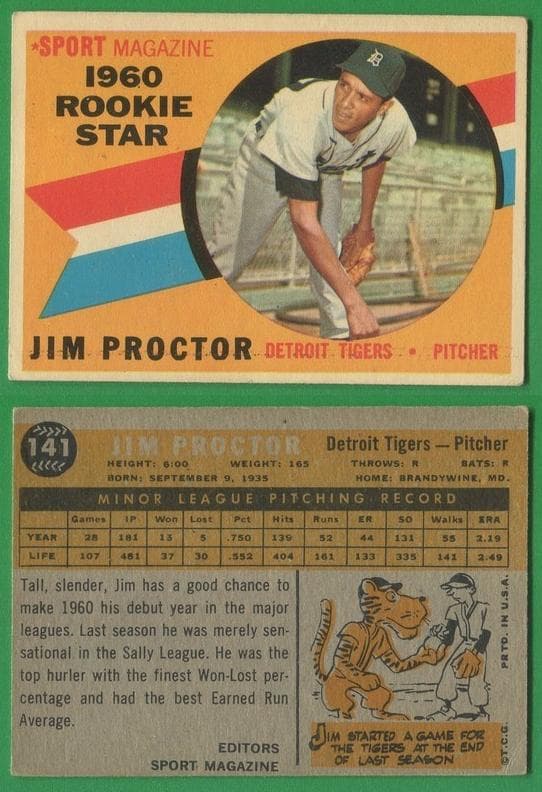 Jim Proctor 1960 topps Topps