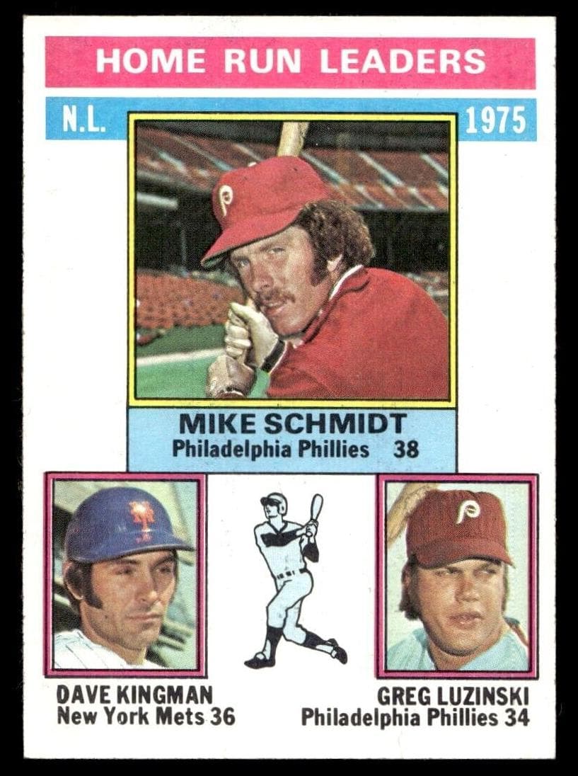 1975 NL Home Run Leaders (Mike Schmidt / Dave Kingman / Greg Luzinski) 1976 topps Topps