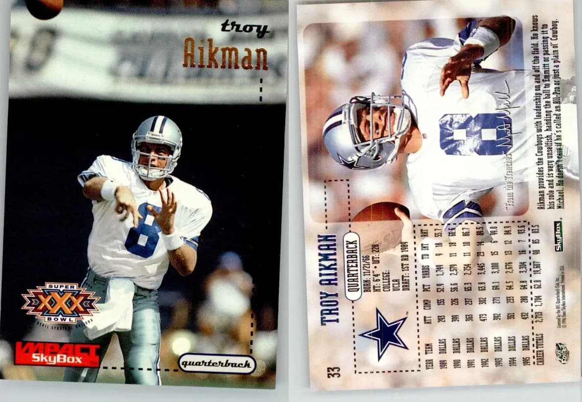 Troy Aikman 1996 fleer