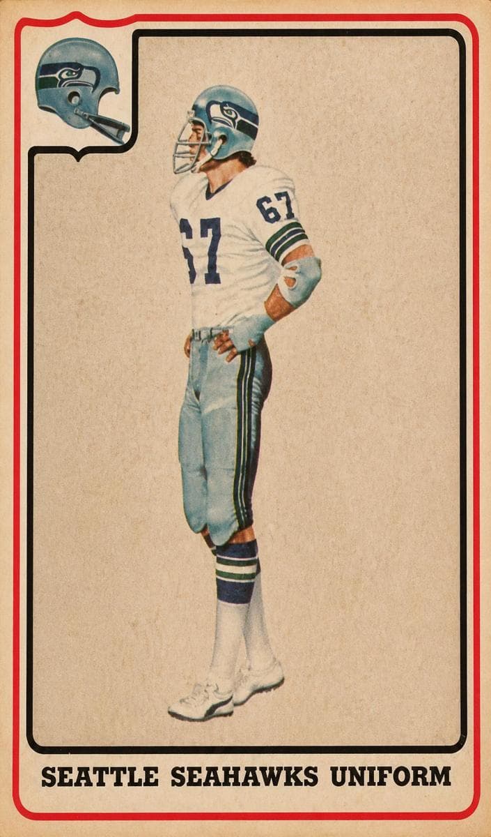 Seattle Seahawks Uniform 1976 fleer