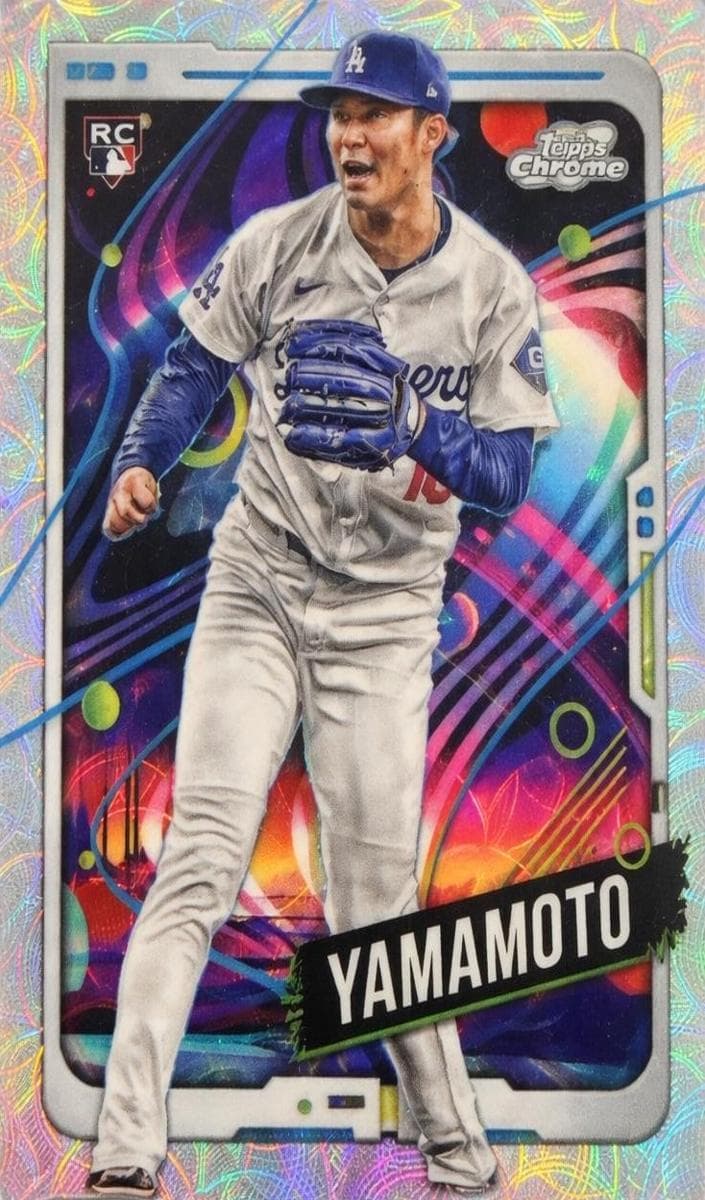 Yoshinobu Yamamoto 2024 Topps Cosmic Chrome rookie card