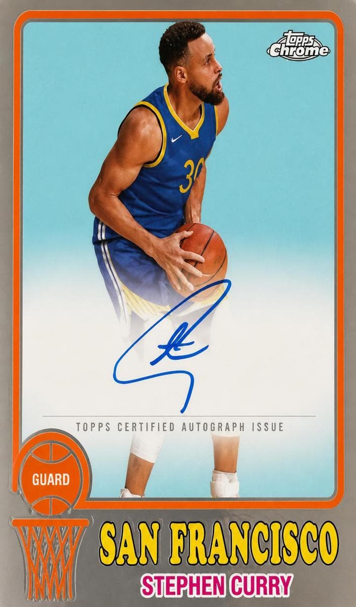 Stephen Curry 2024 Topps Chrome auto card