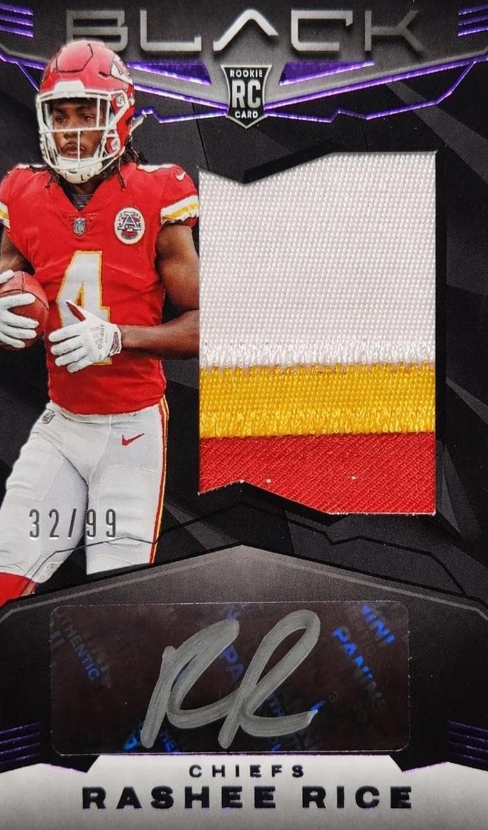 Rashee Rice 2023 panini Black Rookie Signature Materials