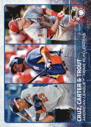 American League Home Run Leaders (Nelson Cruz / Chris Carter / Mike Trout) 2015 topps