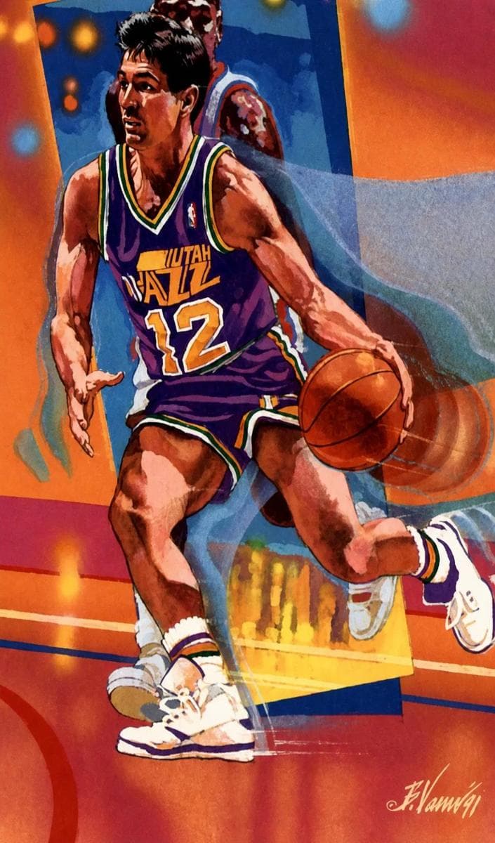 John Stockton 1991 panini Hoops