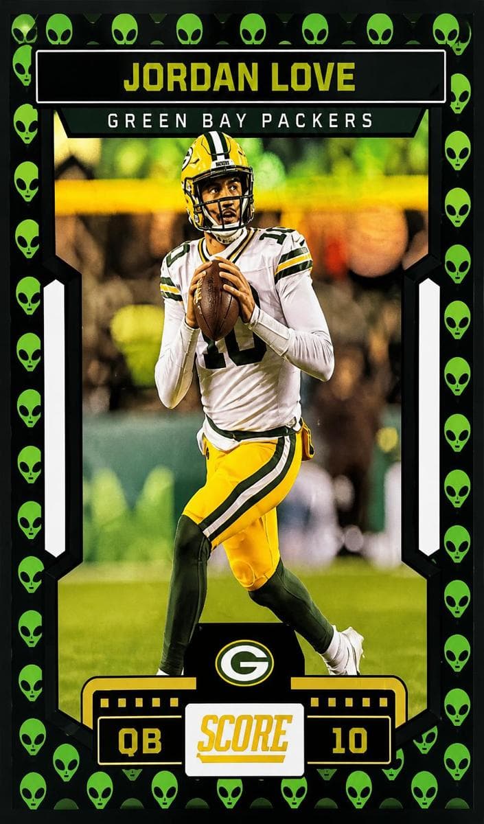 Jordan Love 2023 panini Score Football Extraterrestrial