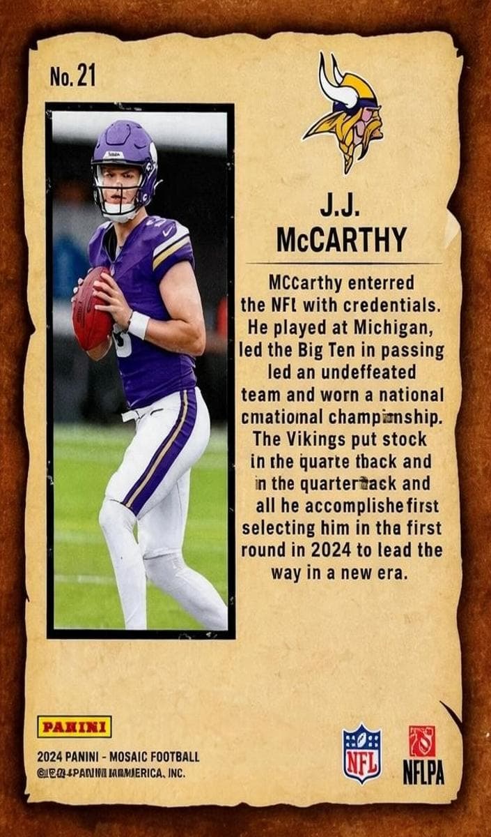 J.J. McCarthy 2024 panini Panini Encore