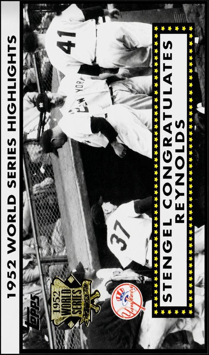Stengel Congratulates Reynolds trading card
