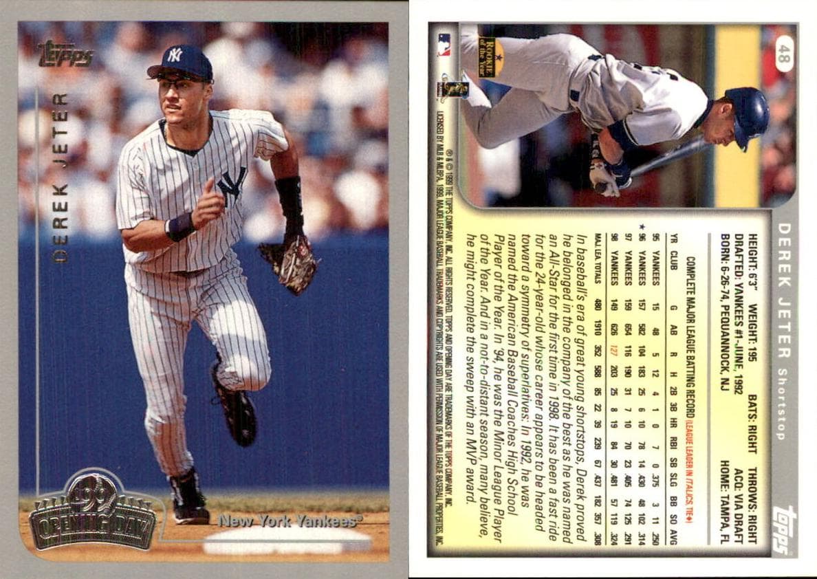 Derek Jeter 1999 topps Topps Opening Day